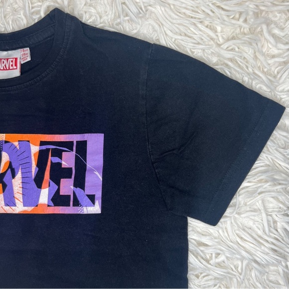 Marvel Boys Black T-Shirt with Vibrant Logo, Size 7-8 Yrs - Picture 3 of 4